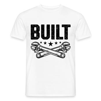 Built Graphic Car Lover Car Mechanic Vehicle Techn - Men's T-Shirt - white - Front - AI Model Male 178 dark (178cm)