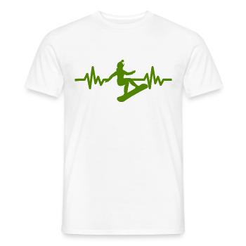 Heartbeat Snowboard - Sports d’hiver Piste de neige - T-shirt homme - blanc - Devant - AI Model Male 178 dark (178cm)