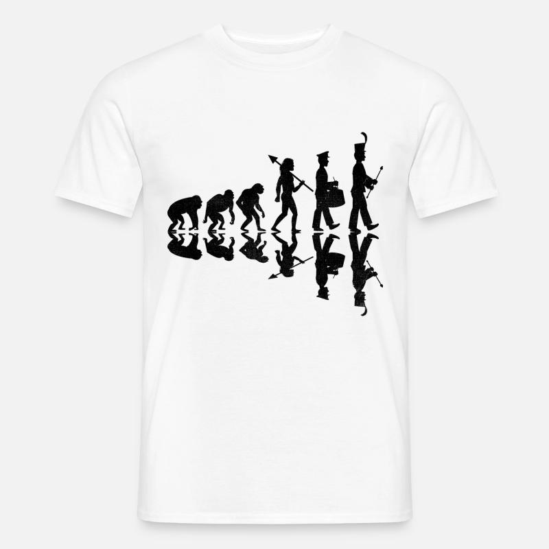 Marching Band Evolution Lustige Marschinstrumente - Männer T-Shirt - Weiß