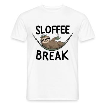 Kaffeepause Faultier Kaffee-Liebhaber Spaß - Männer T-Shirt - Weiß - Vorne - AI Model Male 178 dark (178cm)