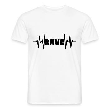 RAVE Techno Herzschlag Musik Tanzen Party - Männer T-Shirt - Weiß - Vorne - AI Model Male 178 dark (178cm)