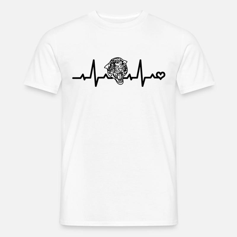 Jaguar Herzfrequenz - Männer T-Shirt - Weiß