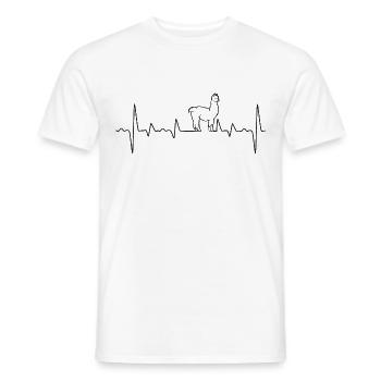 Alpaca Heartbeat - Men's T-Shirt - white - Front - AI Model Male 178 dark (178cm)