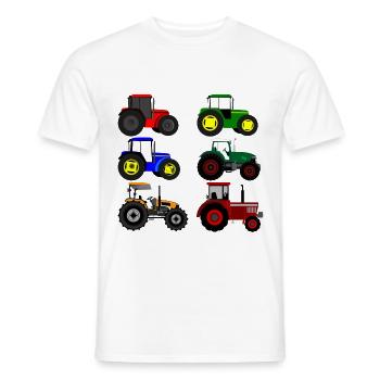 Collage de tracteur 1 | Agriculture | Agriculteur | Tracteur - T-shirt homme - blanc - Devant - AI Model Male 178 dark (178cm)