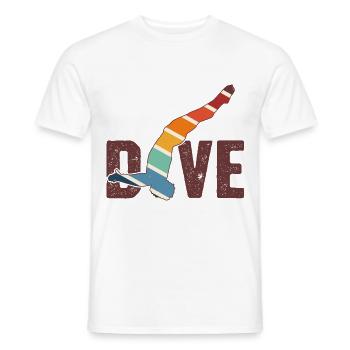 Retro Graphic Cliff Diver Cliff Diving Tombstoning - Men's T-Shirt - white - Front - AI Model Male 178 dark (178cm)