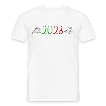 Frohe Weihnachten und einen guten Rutsch ins neue Jahr - Männer T-Shirt - Weiß - Vorne - AI Model Male 178 dark (178cm)