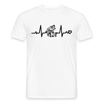 Brochet Pêche Fréquence cardiaque Pulsation Pulsation - T-shirt homme - blanc - Devant - AI Model Male 178 dark (178cm)