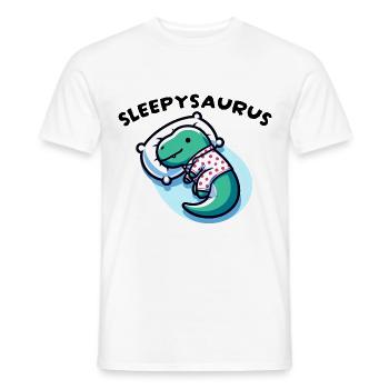 Sleepysaurus Official Sleep Outfit Chemise de nuit - T-shirt homme - blanc - Devant - AI Model Male 178 dark (178cm)