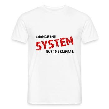 Student demo against climate change - Men's T-Shirt - white - Front - AI Model Male 178 dark (178cm)