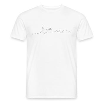 Liebe in Katzenpfote - minimalistische Arten - Männer T-Shirt - Weiß - Vorne - AI Model Male 178 dark (178cm)