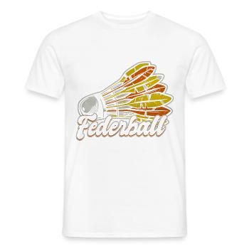 Retro Classic Federball Badminton Shuttlecock - Männer T-Shirt - Weiß - Vorne - AI Model Male 178 dark (178cm)