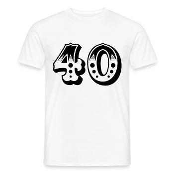 40 - Nombre - Numéro - T-shirt homme - blanc - Devant - AI Model Male 178 dark (178cm)
