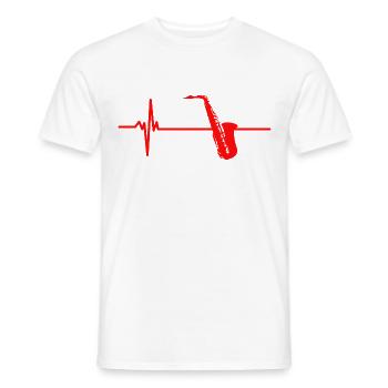Saxophone Heartbeat Instrument Musical - T-shirt homme - blanc - Devant - AI Model Male 178 dark (178cm)