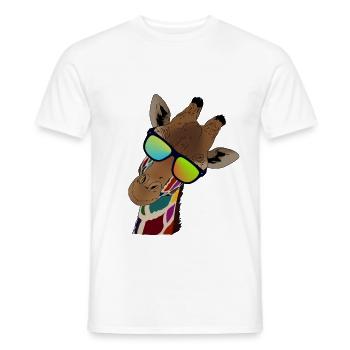 Rainbow giraffe with sun glasses gift idea - Men's T-Shirt - white - Front - AI Model Male 178 dark (178cm)