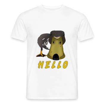 canard drôle dire bonjour idée cadeau poussin - T-shirt homme - blanc - Devant - AI Model Male 178 dark (178cm)
