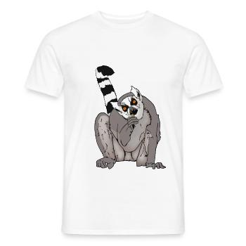 Katta, Makis and Lemurs Friends Gift Idea - Men's T-Shirt - white - Front - AI Model Male 178 dark (178cm)