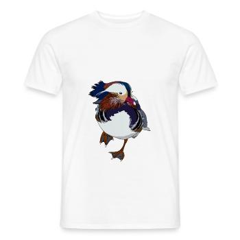 Mandarin duck popular among ducks connoisseur gift - Men's T-Shirt - white - Front - AI Model Male 178 dark (178cm)