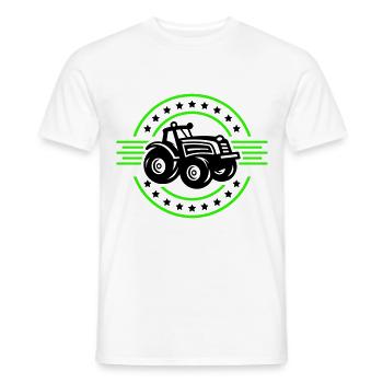 Tracteur Agriculteur Silhouette Agriculteur - T-shirt homme - blanc - Devant - AI Model Male 178 dark (178cm)