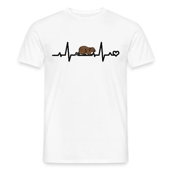 Beaver ECG - Men's T-Shirt - white - Front - AI Model Male 178 dark (178cm)