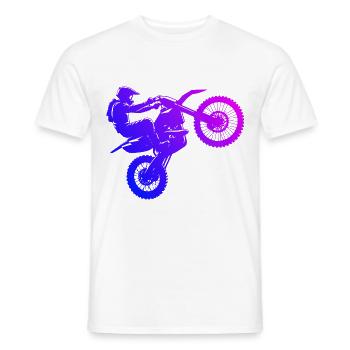 Motocross Dirt Bike Dirt Biker Women's Freestyle Moto - Men's T-Shirt - white - Front - AI Model Male 178 dark (178cm)