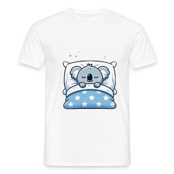 Koala Sleeping In Bed At Night Time - Männer T-Shirt - Weiß - Vorne - AI Model Male 178 dark (178cm)