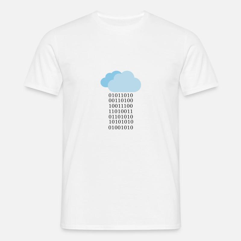 Cloud computing - Binary cloud - Men's T-Shirt - white