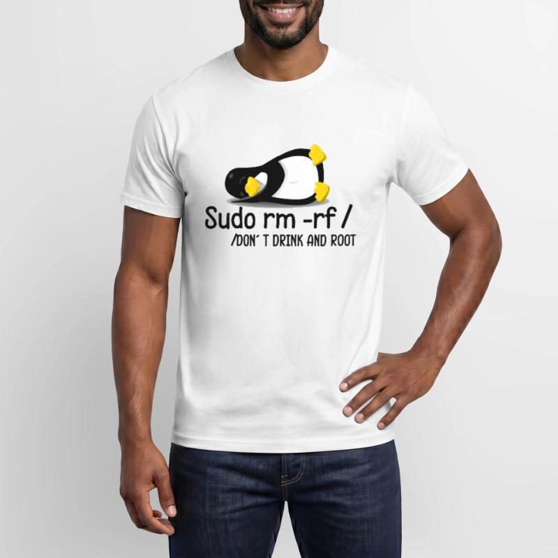 Sudo rm -rf programmer Tux Dont Drink and Root Men's T-Shirt