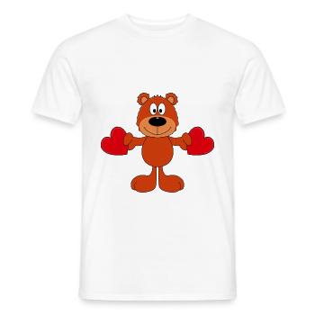 TEDDYBÄR - LIEBE - LOVE - KIND - BABY - HERZEN - Männer T-Shirt - Weiß - Vorne - AI Model Male 178 dark (178cm)