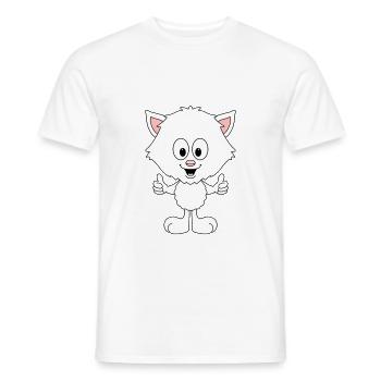 KATZE - LIKE - LIKEN - MÖGEN - TIER - KIND - BABY - Männer T-Shirt - Weiß - Vorne - AI Model Male 178 dark (178cm)