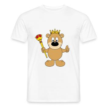 TEDDYBÄR - BÄR - TEDDY - KÖNIG - KÖNIGIN - Männer T-Shirt - Weiß - Vorne - AI Model Male 178 dark (178cm)