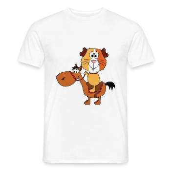 MEERSCHWEINCHEN - PFERD - REITEN - REITSPORT - Männer T-Shirt - Weiß - Vorne - AI Model Male 178 dark (178cm)