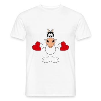 PFERD - SCHIMMEL - LIEBE - LOVE - TIER - PONY - Männer T-Shirt - Weiß - Vorne - AI Model Male 178 dark (178cm)