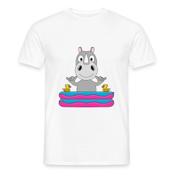 PLANSCHBECKEN - POOL - SOMMER - SHAKA - HIPPO - Männer T-Shirt - Weiß - Vorne - AI Model Male 178 dark (178cm)