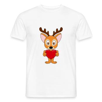 REH - HERZ - LIEBE - LOVE - VERLIEBT - TIERLIEB - Männer T-Shirt - Weiß - Vorne - AI Model Male 178 dark (178cm)