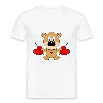 TEDDY - TEDDYBÄR - BÄR - LIEBE - LOVE - Männer T-Shirt - Weiß - Vorne - AI Model Male 178 dark (178cm)