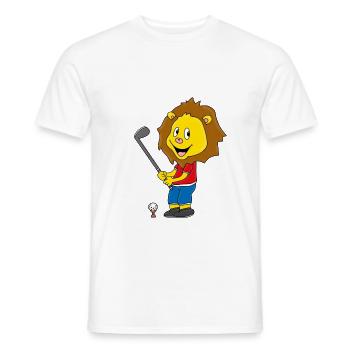 LÖWE - LION - GOLF - GOLFER - GOLFEN - SPORT - Männer T-Shirt - Weiß - Vorne - AI Model Male 178 dark (178cm)