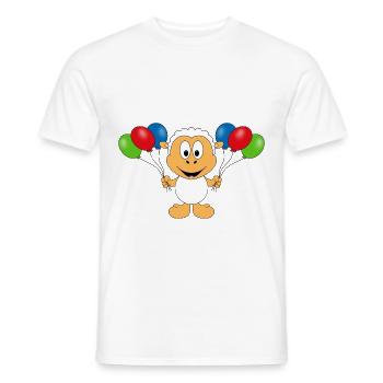 SCHAF - SHEEP - LUFTBALLONS - KIND - BABY - TIER - Männer T-Shirt - Weiß - Vorne - AI Model Male 178 dark (178cm)
