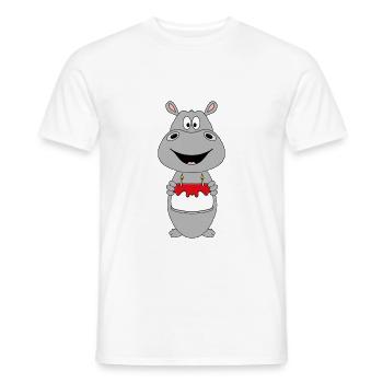 NILPFERD - FLUSSPFERD - HIPPO - GEBURTSTAG - KIND - Männer T-Shirt - Weiß - Vorne - AI Model Male 178 dark (178cm)