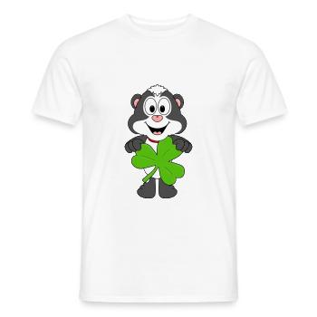 STINKTIER - SKUNK - KLEEBLATT - SHAMROCK - Männer T-Shirt - Weiß - Vorne - AI Model Male 178 dark (178cm)