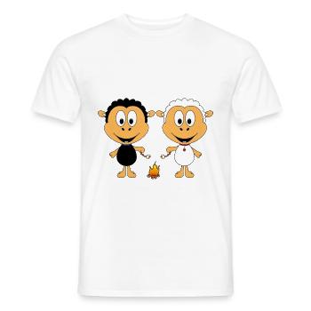 SCHAFE - SHEEPS - LAGERFEUER - MARSHMALLOWS - LOVE - Männer T-Shirt - Weiß - Vorne - AI Model Male 178 dark (178cm)