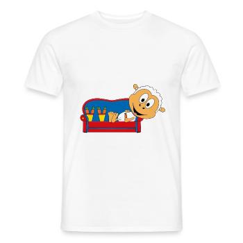 SCHAF - SHEEP - MÖHREN - GEMÜSE - ESSEN - SOFA - Männer T-Shirt - Weiß - Vorne - AI Model Male 178 dark (178cm)