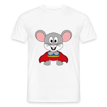 MAUS - MOUSE - SUPERHELD - SUPERHERO - KINDER - Männer T-Shirt - Weiß - Vorne - AI Model Male 178 dark (178cm)