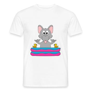 RATTE - WASSERRATTE - POOL - SHAKA - TIERISCH - Männer T-Shirt - Weiß - Vorne - AI Model Male 178 dark (178cm)