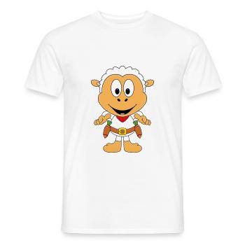 SCHAF - COWBOY - WESTERN - MÖHREN - KINDER - Männer T-Shirt - Weiß - Vorne - AI Model Male 178 dark (178cm)