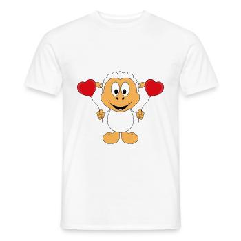 SCHAF - LIEBE - LUFTBALLONS - HERZEN - TIER - BABY - Männer T-Shirt - Weiß - Vorne - AI Model Male 178 dark (178cm)