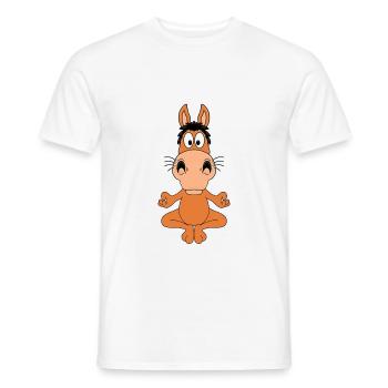 PFERD - YOGA - PILATES - TIER - KIND - BABY - Männer T-Shirt - Weiß - Vorne - AI Model Male 178 dark (178cm)