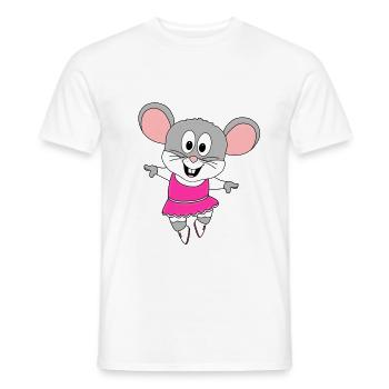 MAUS - TANZMAUS - TANZEN - TÄNZERIN - TIER - KIND - Männer T-Shirt - Weiß - Vorne - AI Model Male 178 dark (178cm)