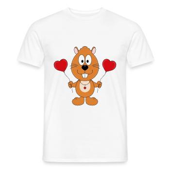 BIBER - OTTER - MARDER - LIEBE - TIER - KINDER - Männer T-Shirt - Weiß - Vorne - AI Model Male 178 dark (178cm)