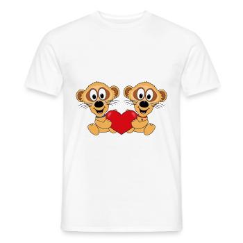 ERDMÄNNCHEN - LIEBE - TIERE - KINDER - BABY - Männer T-Shirt - Weiß - Vorne - AI Model Male 178 dark (178cm)