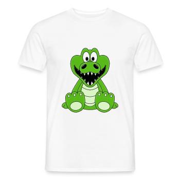 KROKODIL - TIER - KIND - BABY - Männer T-Shirt - Weiß - Vorne - AI Model Male 178 dark (178cm)